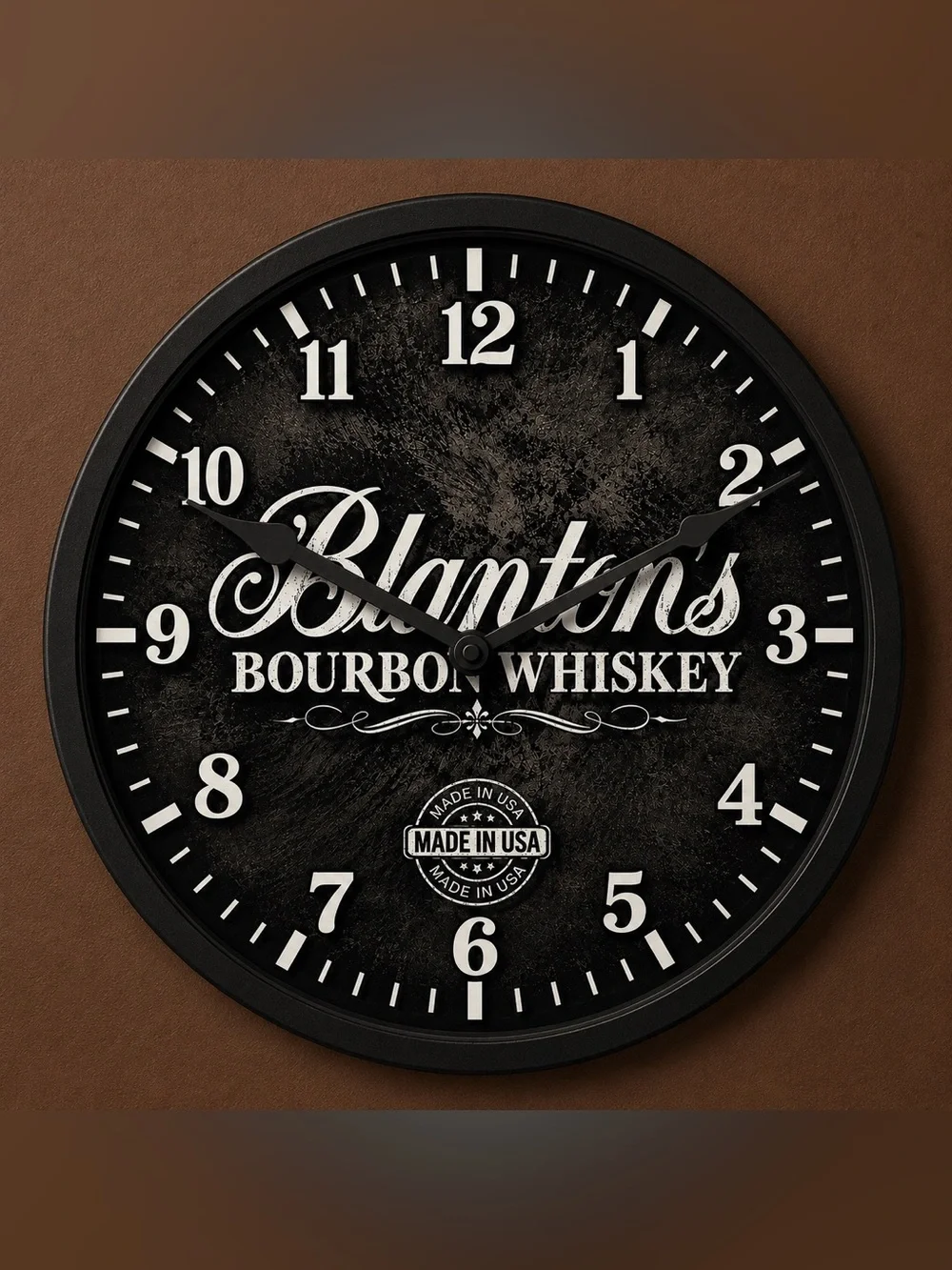 Bourbon Whiskey Black Wall Clock - Branded Home Wall Decor